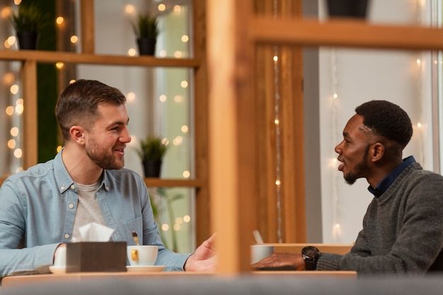 Couple connecting on a dating app