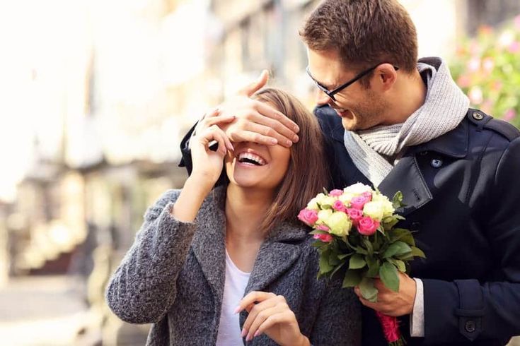 Couple using dating app